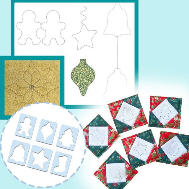 BowLift | Christmas Motif Quilting Template Set (6 PCS)  - With Instructions