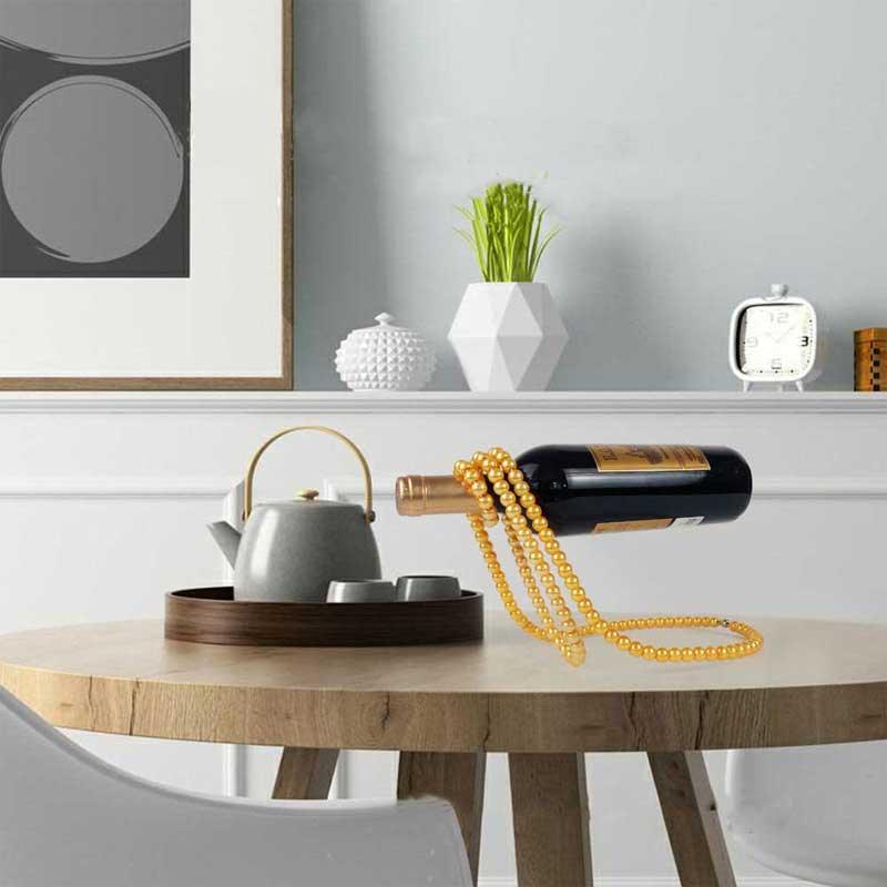 BowLift | Elegant Pearl Bottle Holder - Hanging Wine Bottle Holder Rack