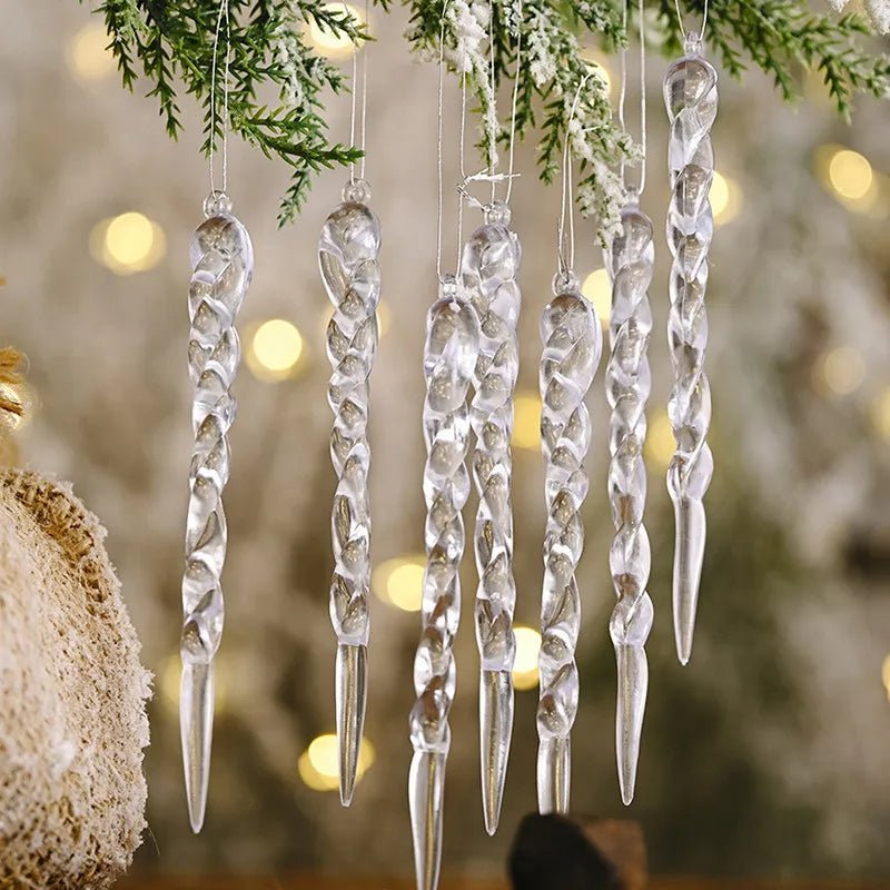 BowLift | Faux Icicle Christmas Ornaments Set– Winter Wonderland Tree Decorations for Parties & New Year Charm