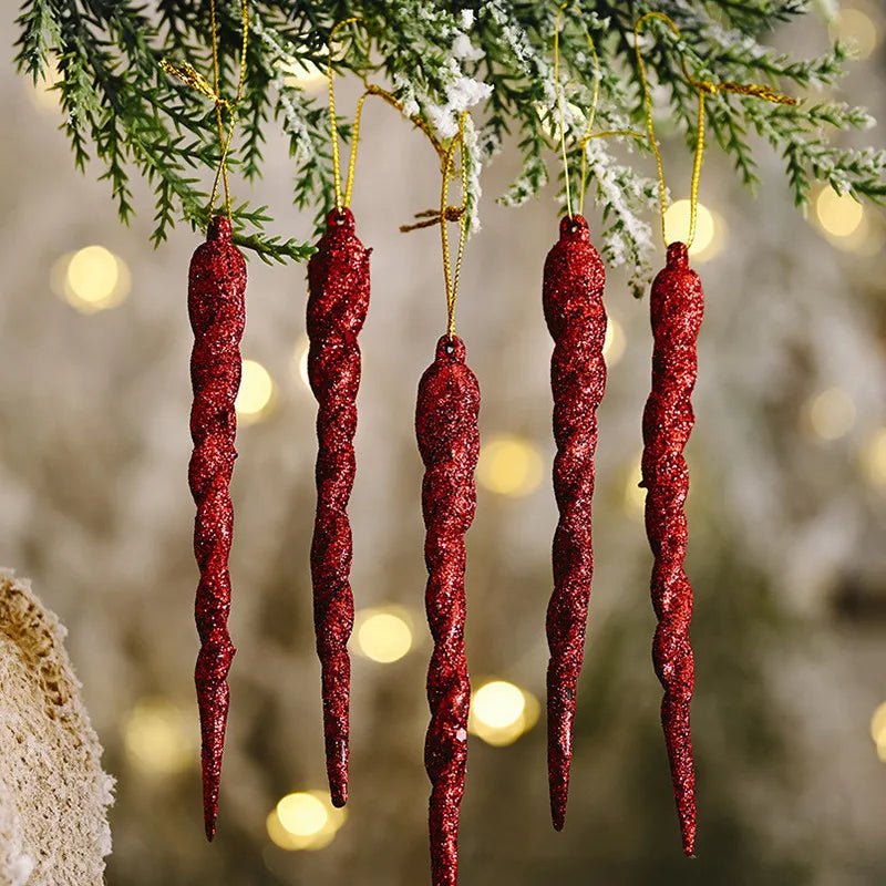 BowLift | Faux Icicle Christmas Ornaments Set– Winter Wonderland Tree Decorations for Parties & New Year Charm