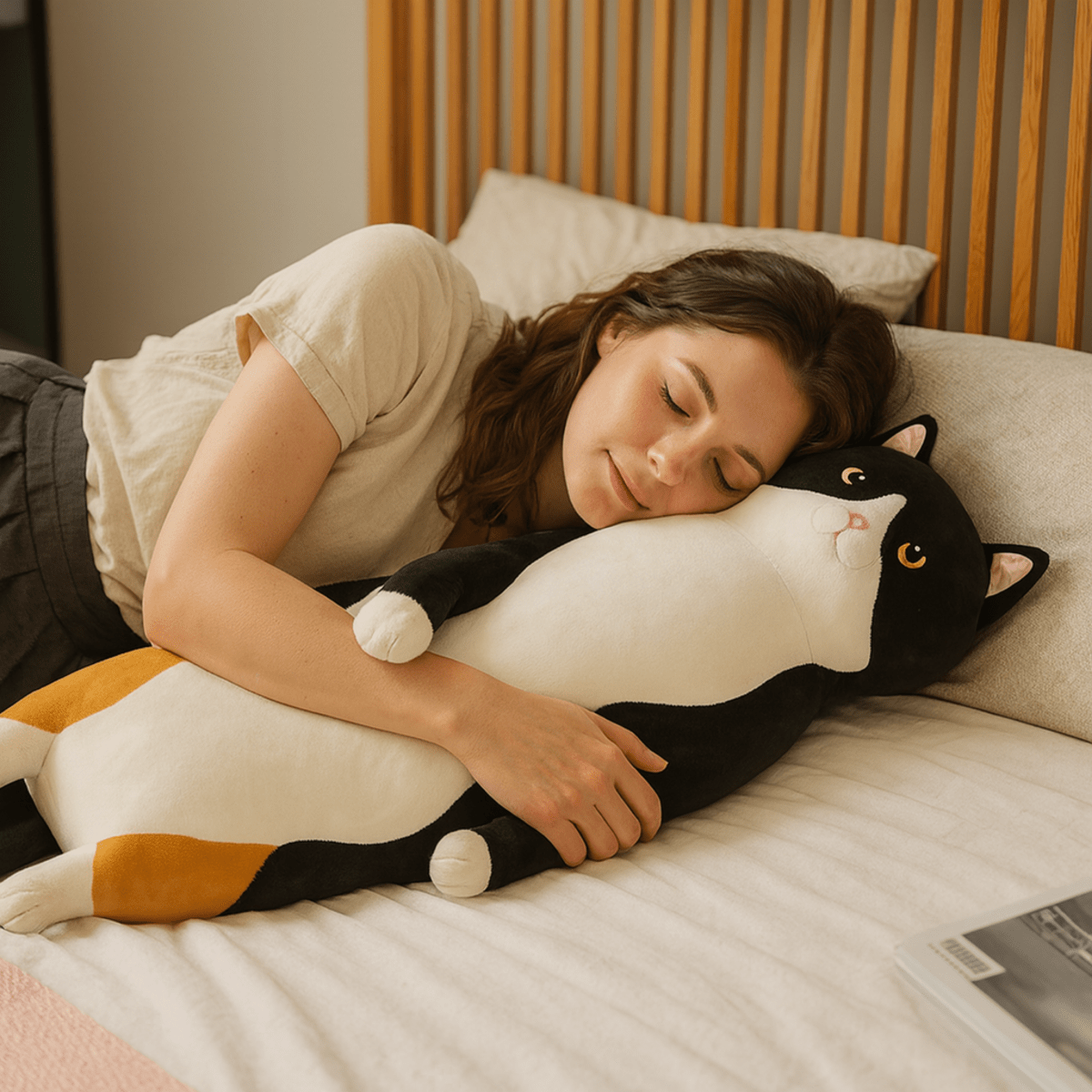 BowLift | FELINEDREAM – Soft Plush Cat Pillow for Kids