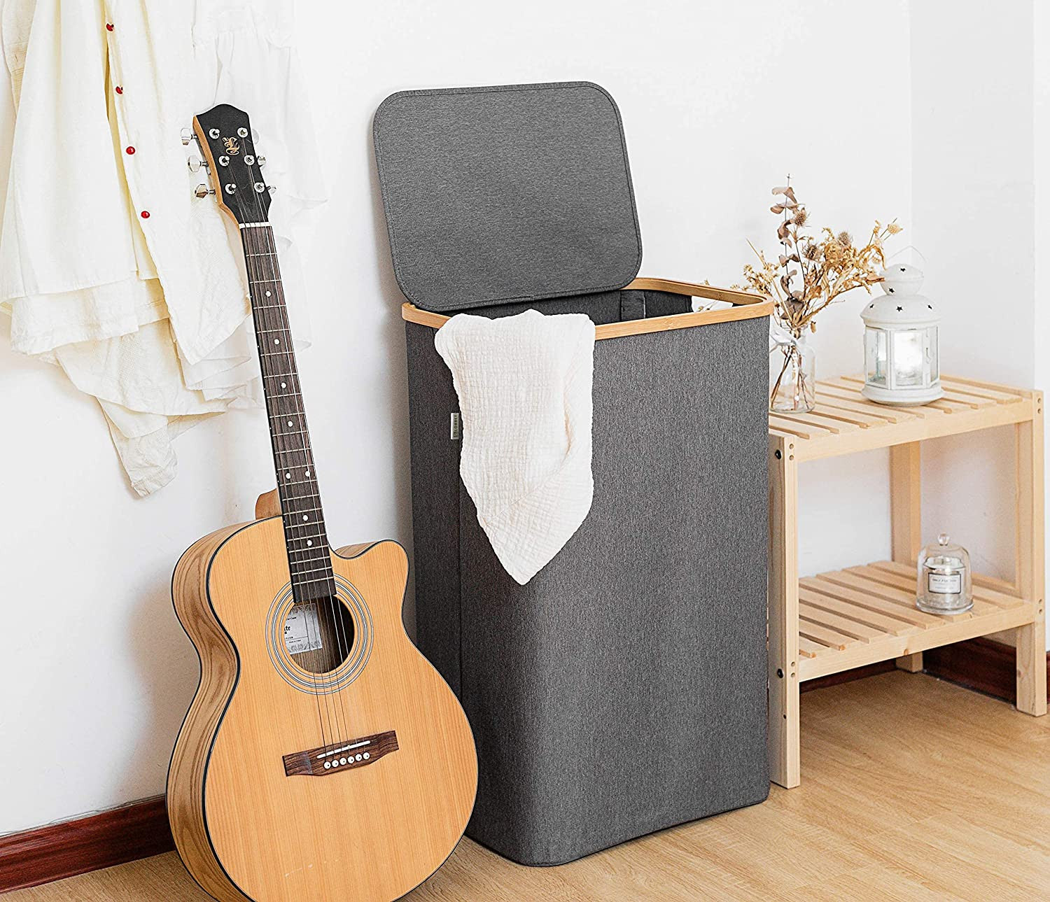 BowLift | High Bamboo Laundry Basket