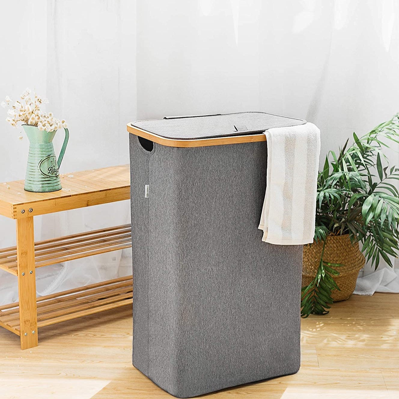 BowLift | High Bamboo Laundry Basket