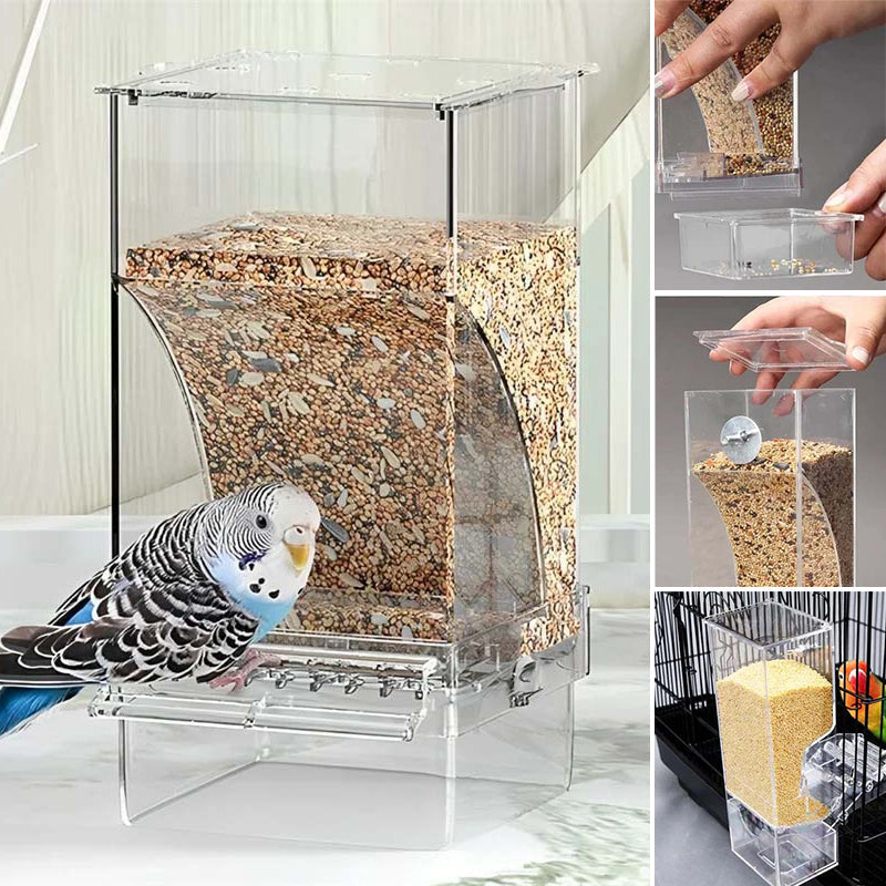 BowLift | Automatic transparent bird feeder without spills