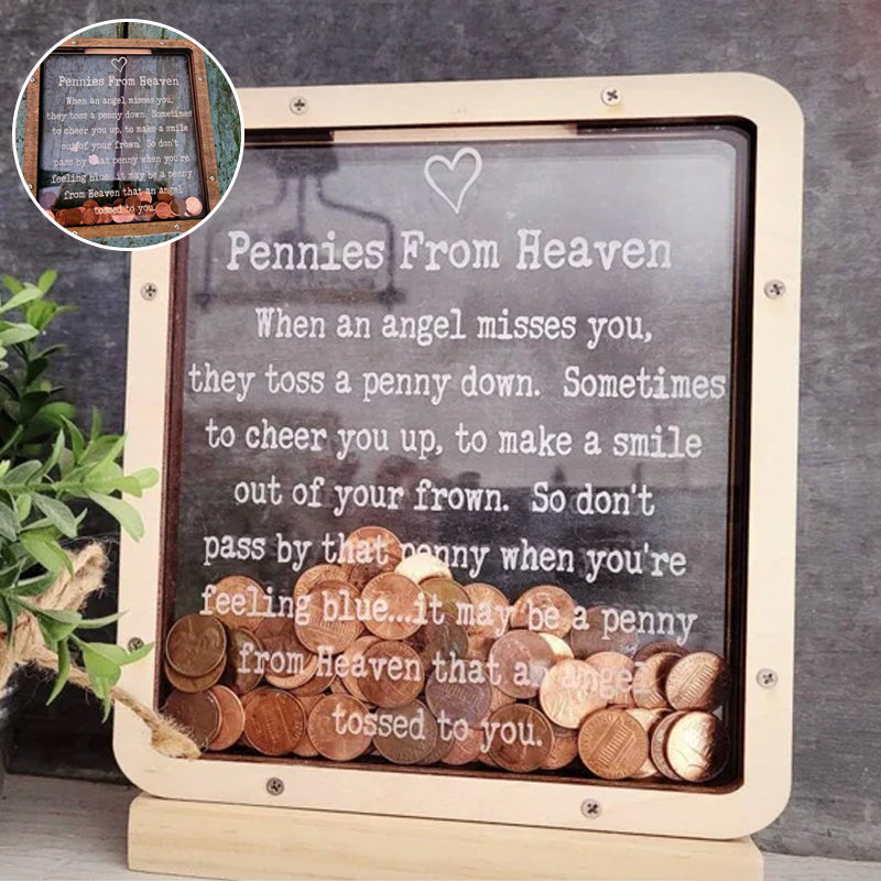 BowLift | Pennies from Heaven Bank, Wooden Piggy Bank