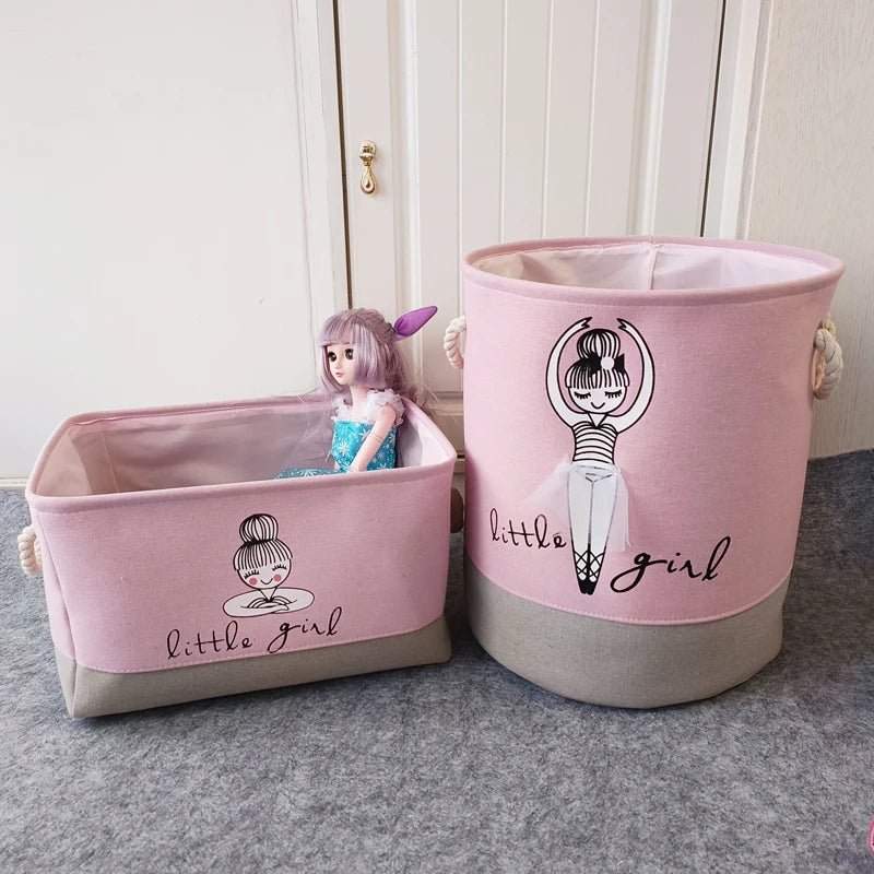 BowLift | Foldable Storage Basket for Baby Toys and Clothing – Durable Canvas Organizer with Handles – Space-Saving Design for Kids’ Room