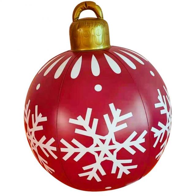 BowLift | Giant Inflatable Christmas Ornament, 24 Inch Christmas Ball Outdoor Holiday Yard Lawn Porch Decor