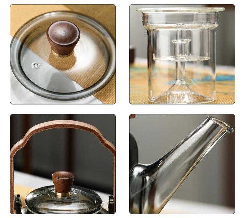 BowLift | Grijzen Teekanne | Wood & Glass, Tea Maker