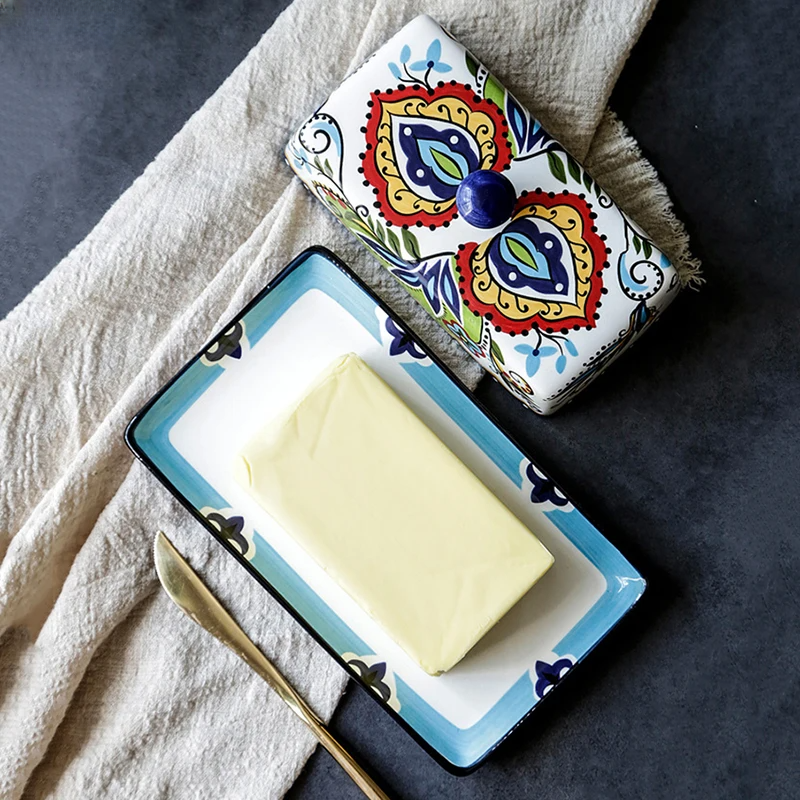 BowLift | Hand-painted Butter Dish in Tuscan Style - TuscanCharm