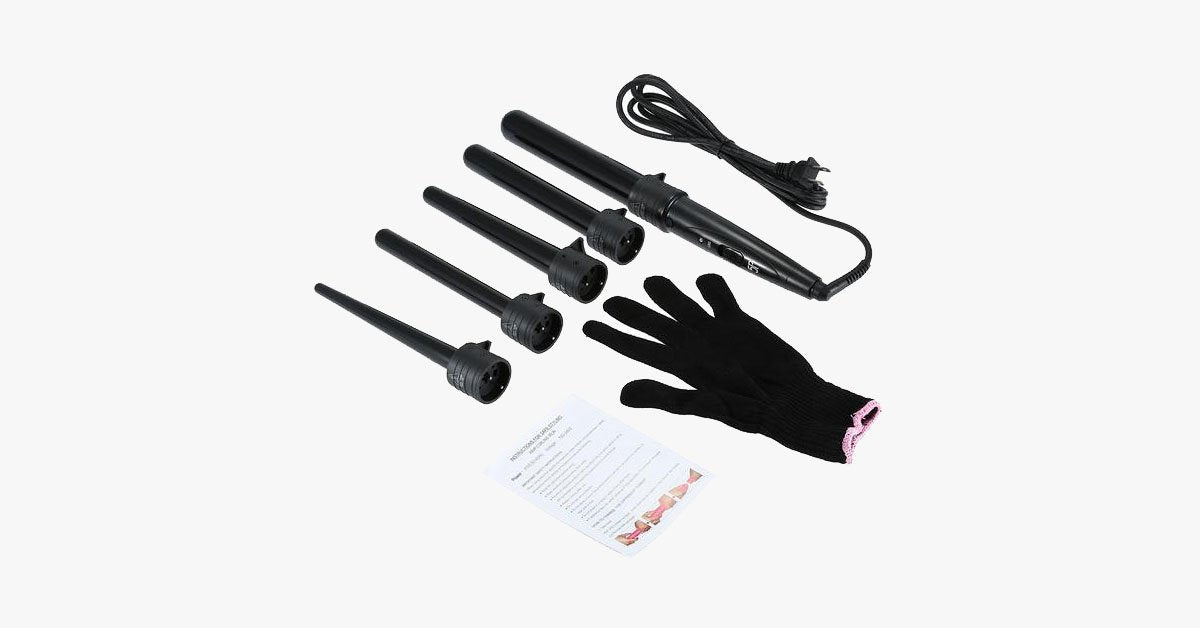 BowLift | Achieve the salon look with the curling iron set and the heat-resistant glove