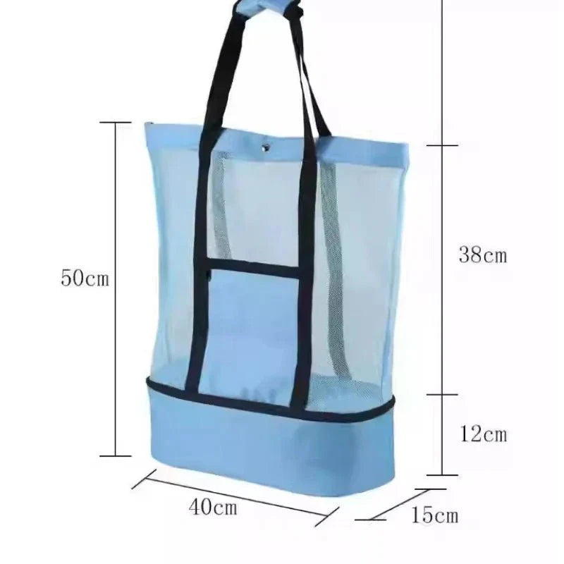 BowLift | High-Capacity Picnic and Beach Bag – Waterproof, Double-Layer Mesh Design for Outdoor Adventures