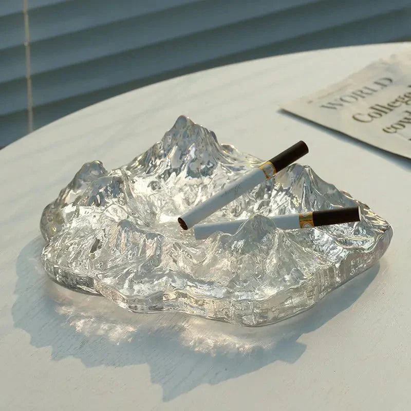 BowLift | Ice Style Mountain Glass Ashtray Decoration
