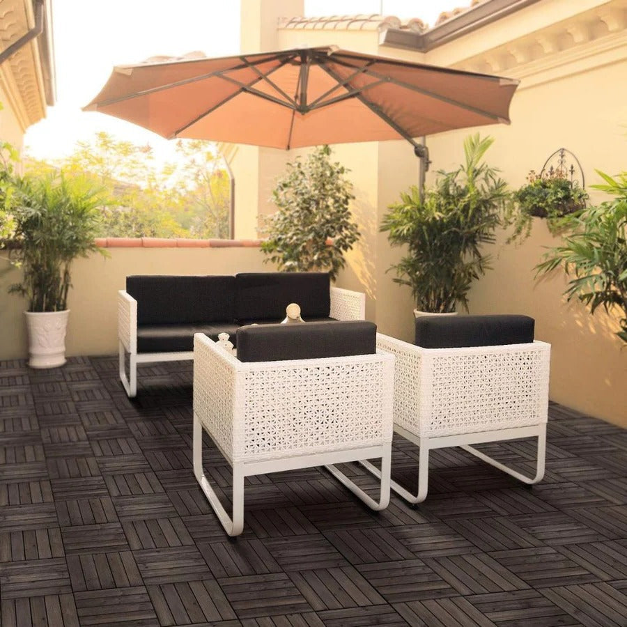 BowLift | Interlocking Outdoor Patio Wood Flooring Deck Tiles 27Pcs