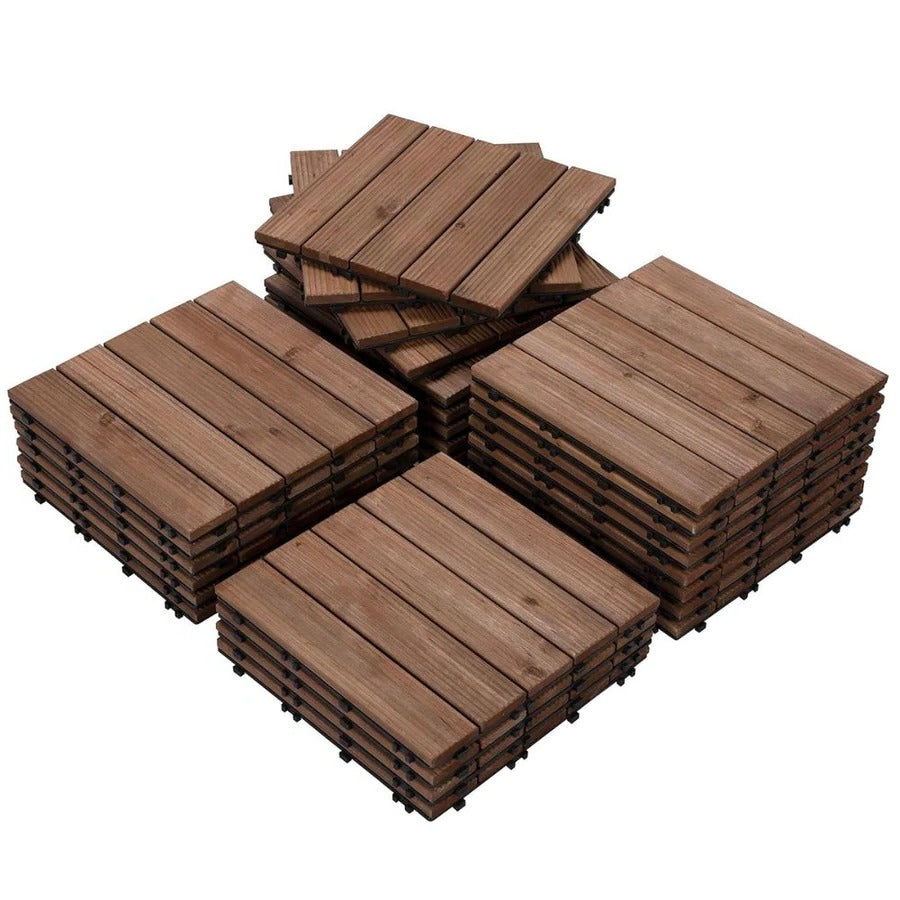 BowLift | Interlocking Outdoor Patio Wood Flooring Deck Tiles 27Pcs