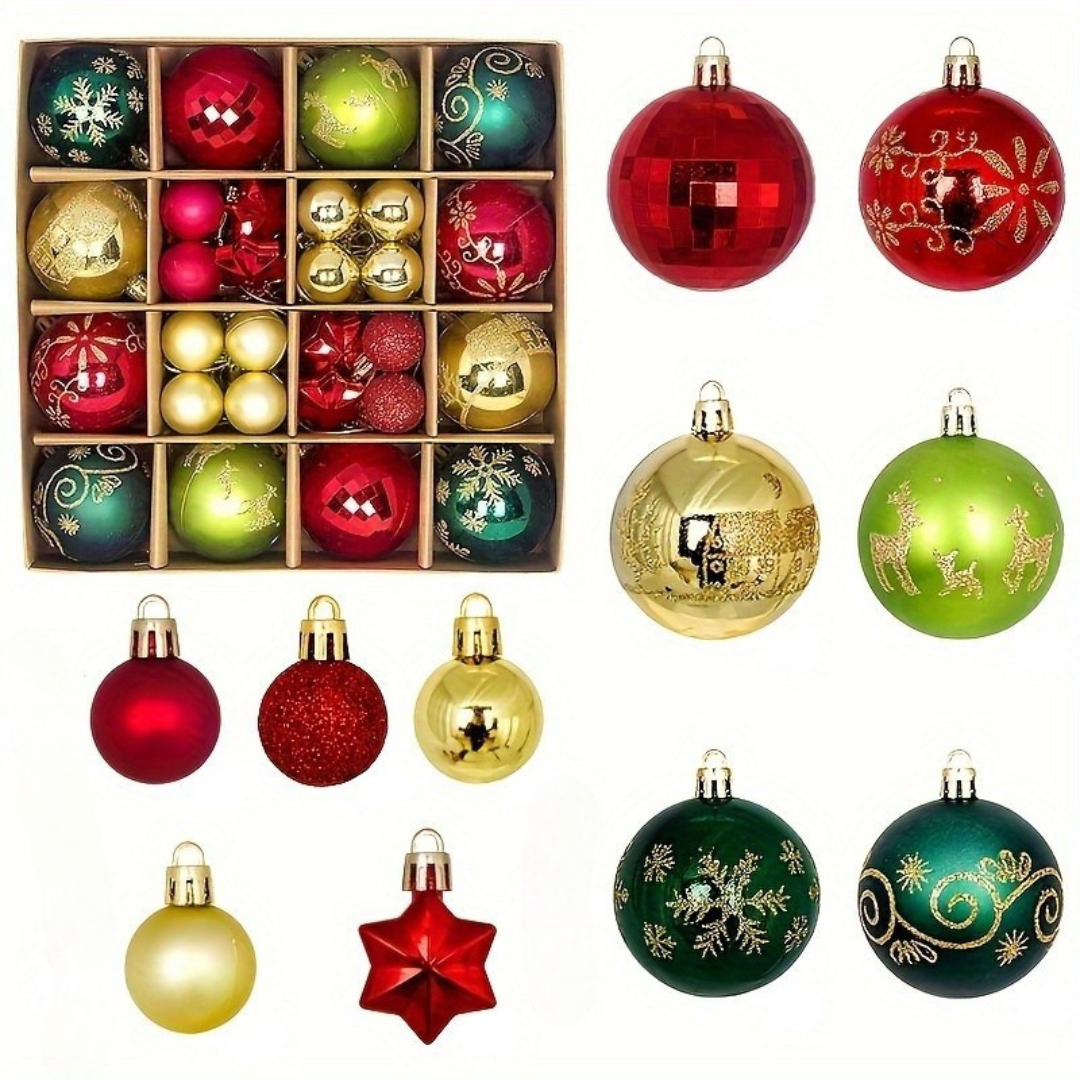 BowLift | Christmas Tree Baubles Set – Plastic Hanging Ornaments