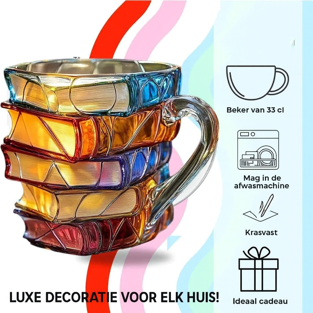 BowLift | BookCup 3D Mug – Hand-Painted Literature Mug in Book Shape
