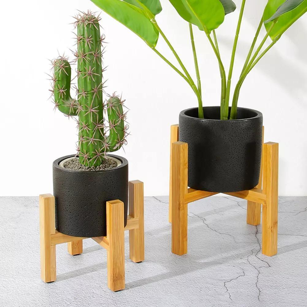 BowLift | BambooElevate Plant Stand made of bamboo wood | Adjustable & Stable | Perfect for indoors