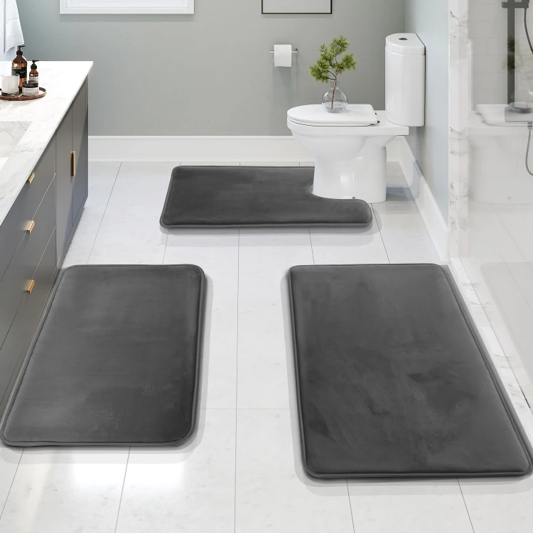 BowLift | Bathroom Mat Set Memory Foam Non Slip