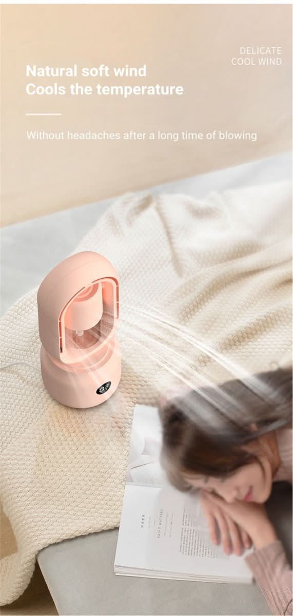 BowLift | Portable fan without blades with humidifier and night light for refreshing comfort