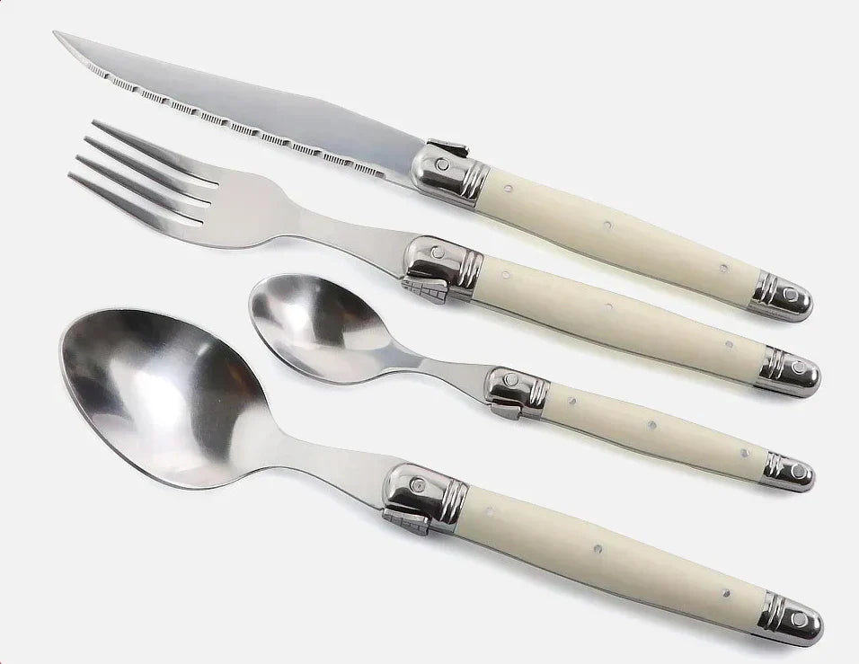 BowLift | IvoryElegance – Luxury Laguiole Cutlery Set with Timeless Style