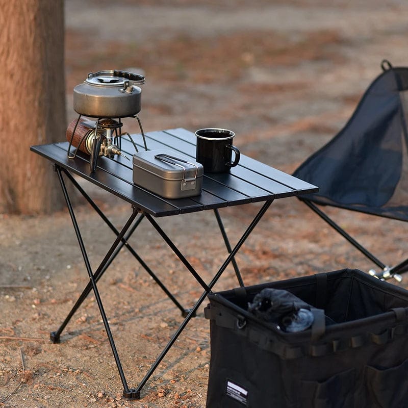 BowLift | Camping Folding Aluminum Outdoor Table Black