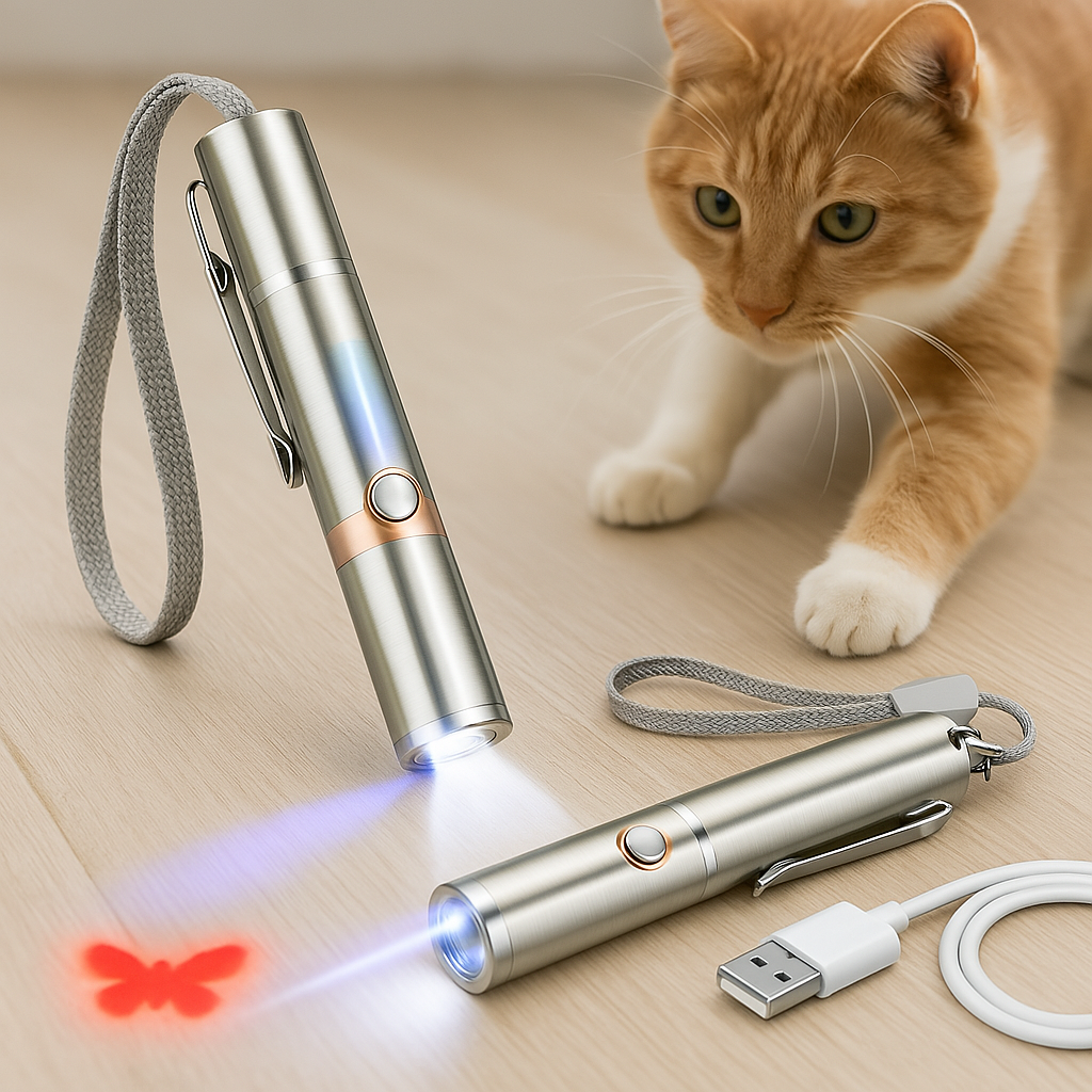 BowLift | Cat Toy Rechargeable Stainless Steel Laser Light