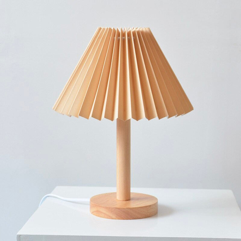 BowLift | Wood bedside lamp with folded shade