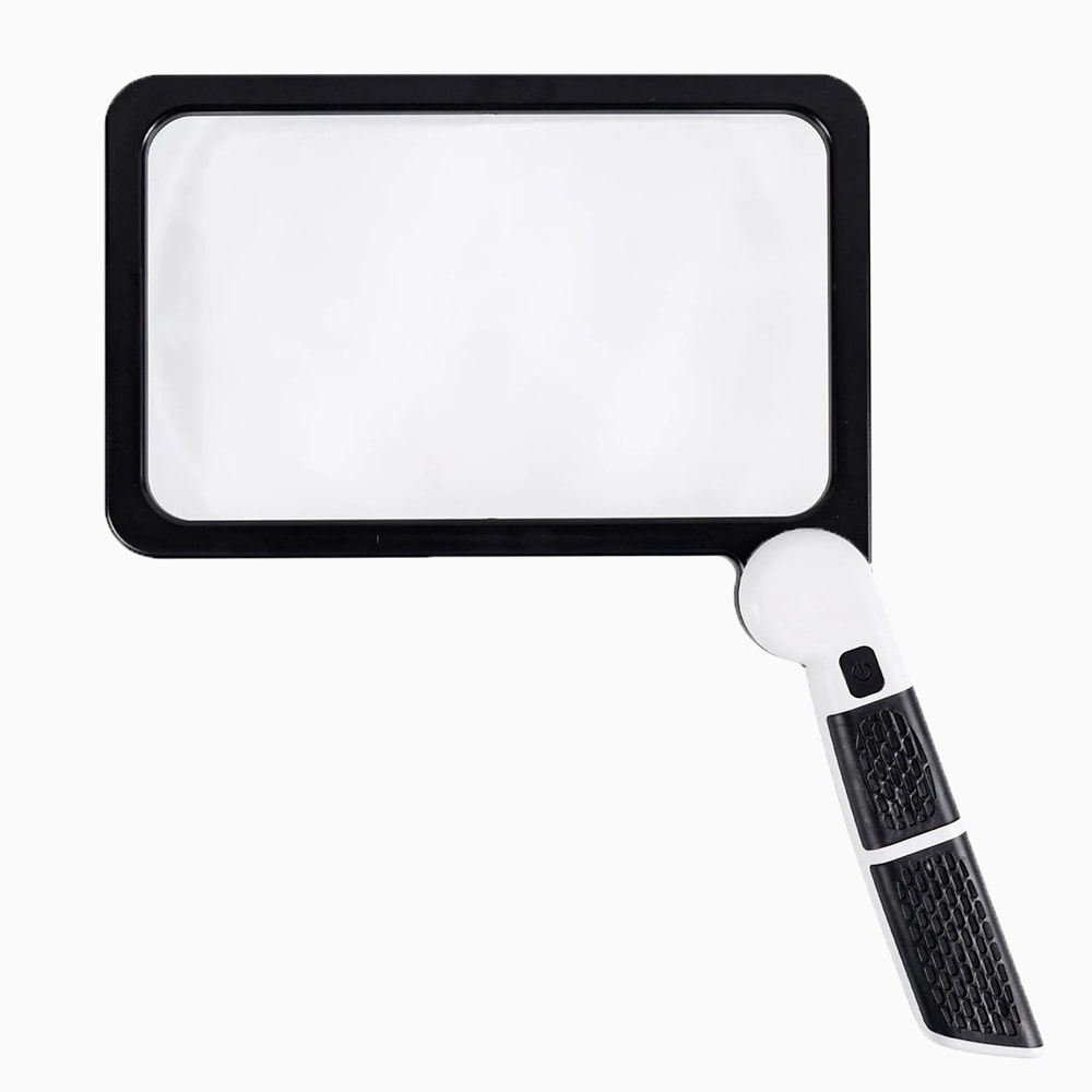 BowLift | Full-Page Handheld Magnifying Glass – 5X Magnification, LED Lighted Magnifier with 3 Modes, Ideal for Reading Books and Seniors