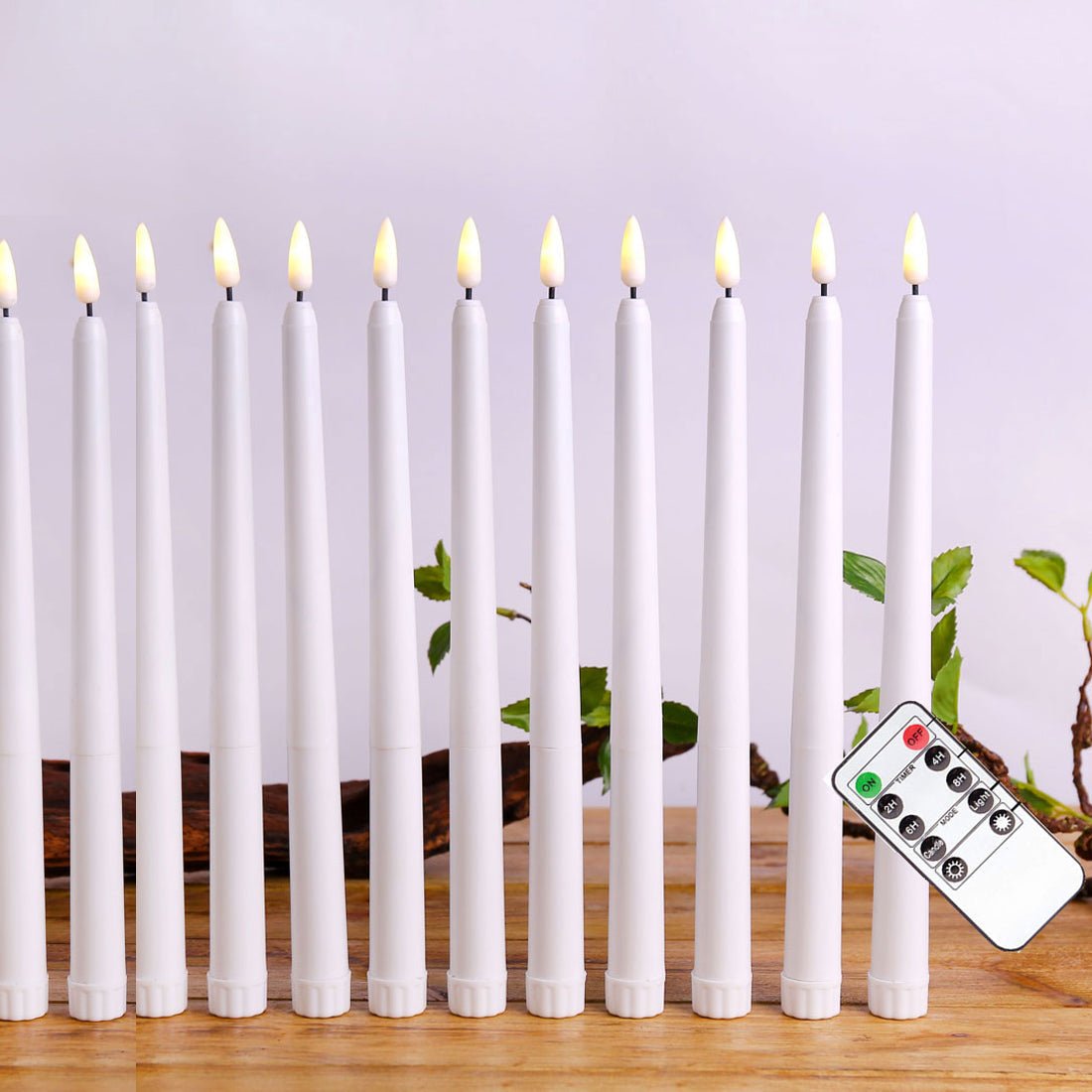 BowLift | FLAMORA – LED Taper Candles with Remote & Timer