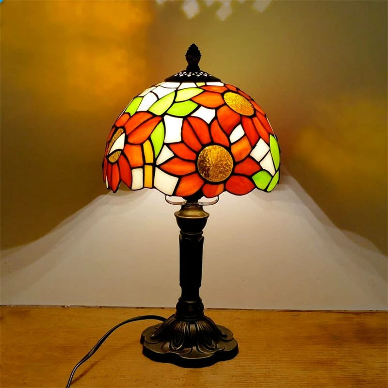 BowLift | Table Lamp LED Baroque Retro E27 - Vintage Tiffany Glass