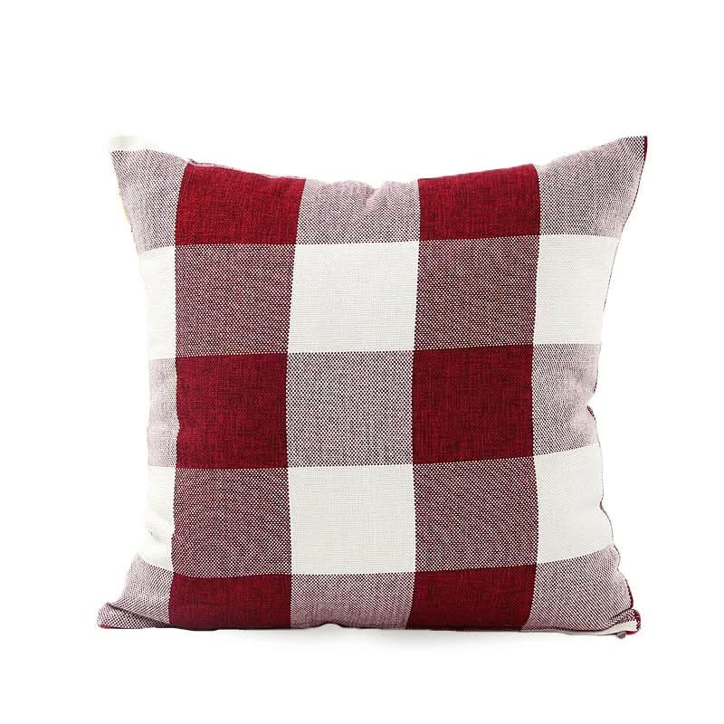 BowLift | Checked Plaid Pillowcase 45x45 cm Cotton Blend Cushion Cover