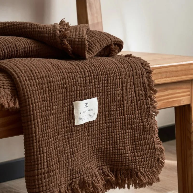 BowLift | Allison Tassel Cotton Blanket 100% Woven Throw Blanket