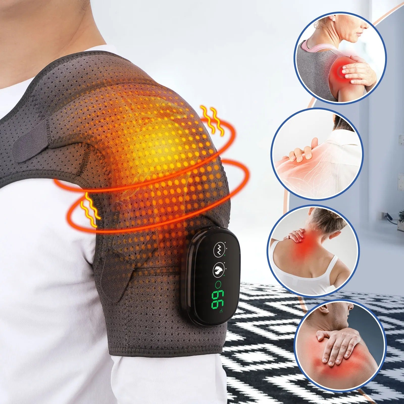 BowLift | Adjustable Shoulder Heat Massager for Posture improvement & Tension Reduction