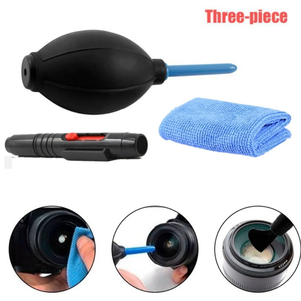 BowLift | 3 in 1 Portable Camera Clean Kit Lens Cleaning Cleaner Dust Pen Blower Cloth Kit for Camera, Videos, Lenses, CCD