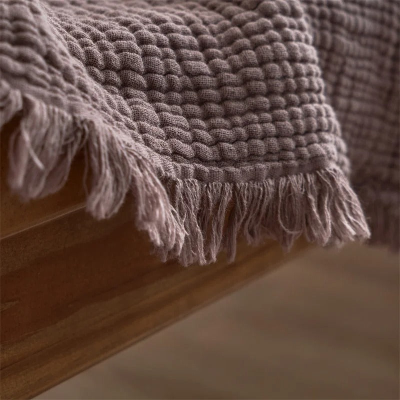 BowLift | Allison Tassel Cotton Blanket 100% Woven Throw Blanket