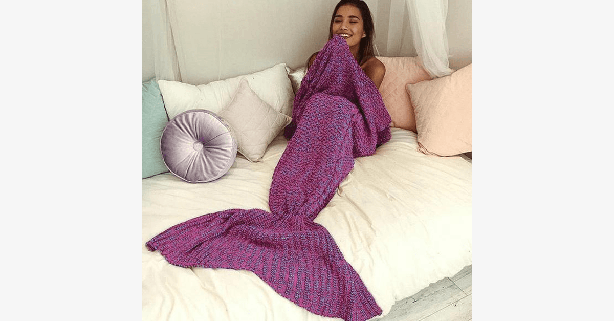 BowLift | Cozy Cotton Knit Mermaid Tail Blanket