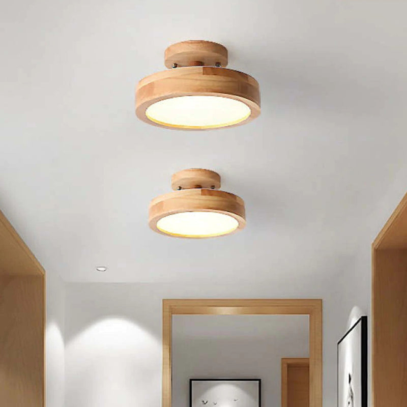 BowLift | Ceiling Light Wood Frame Flush Mount Lamp