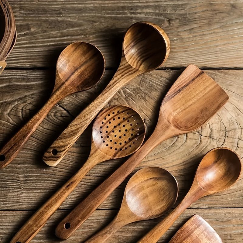BowLift | FJORDFLAME SET – Sustainable 5-Piece Teak Wood Kitchen Utensil Set