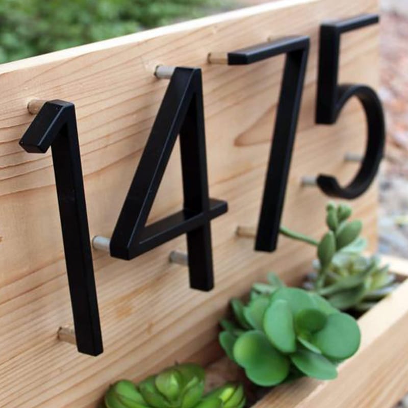 BowLift | LumiMark Black House Number | Weatherproof | Modern Design | Outdoor Decoration | Easy Installation