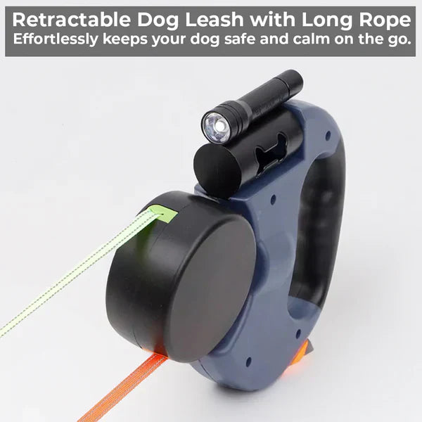 BowLift | Dual Retractable Dog Leash with Flashlight & Waste Bag Holder