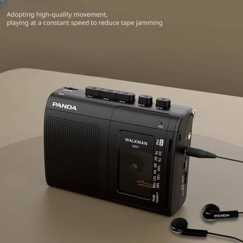 BowLift | Panda Portable Cassette Player with AM/FM Radio & Dual Power – Vintage Audio Recorder