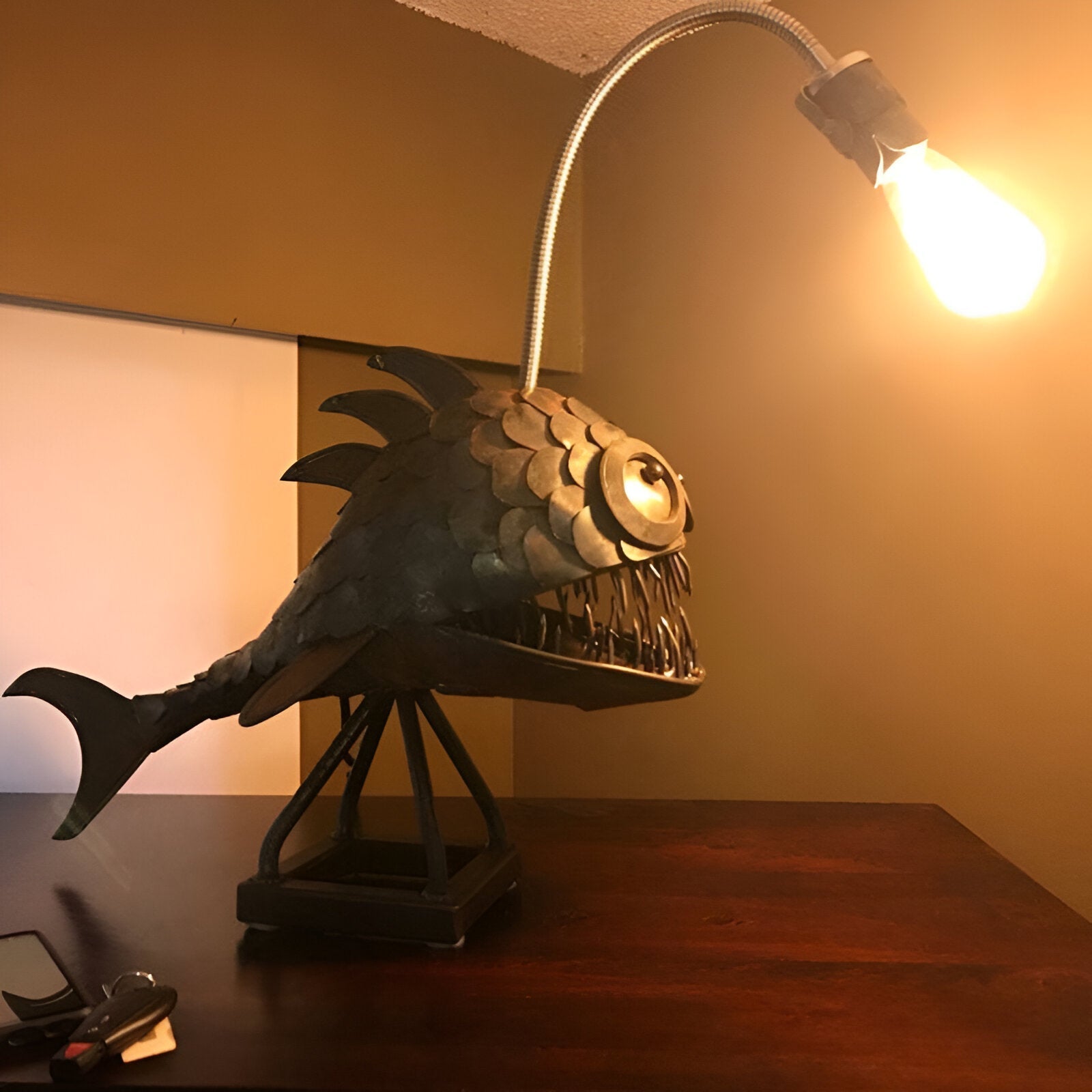 BowLift | Steampunk Angler Fish Lamp – Cool & Unusual Floor Lamp for Your Home