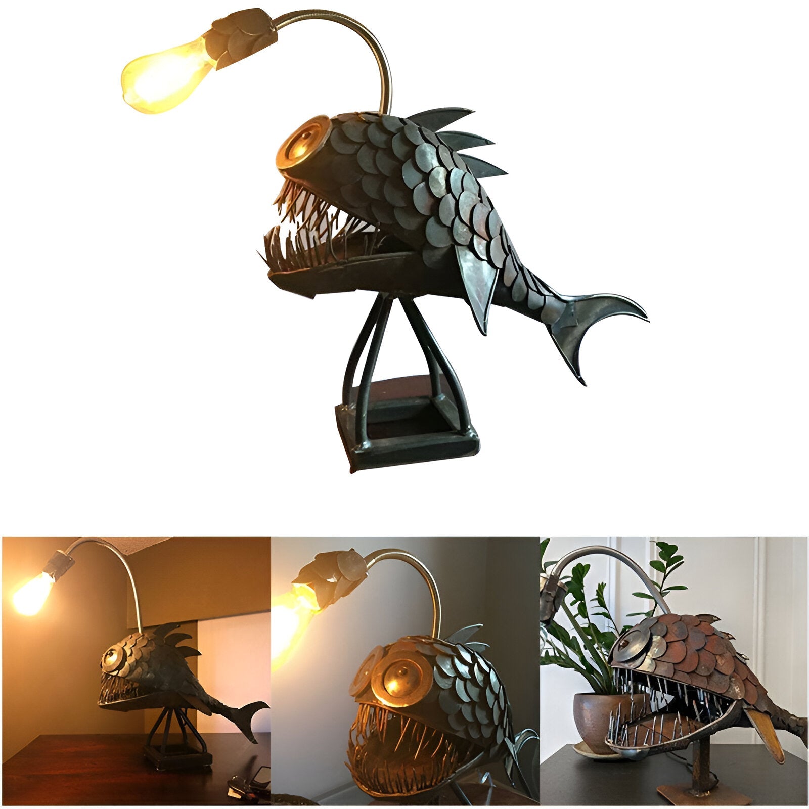 BowLift | Steampunk Angler Fish Lamp – Cool & Unusual Floor Lamp for Your Home