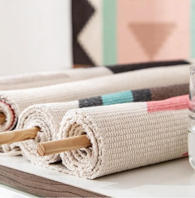 BowLift | Handwoven Cotton Wall Tapestry with Geometric Pattern