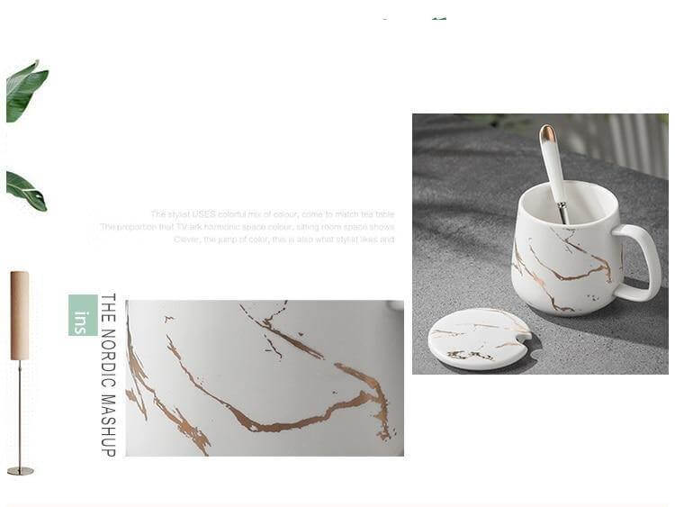 BowLift | Elegant Marble Ceramic Coffee Mug Gift Set