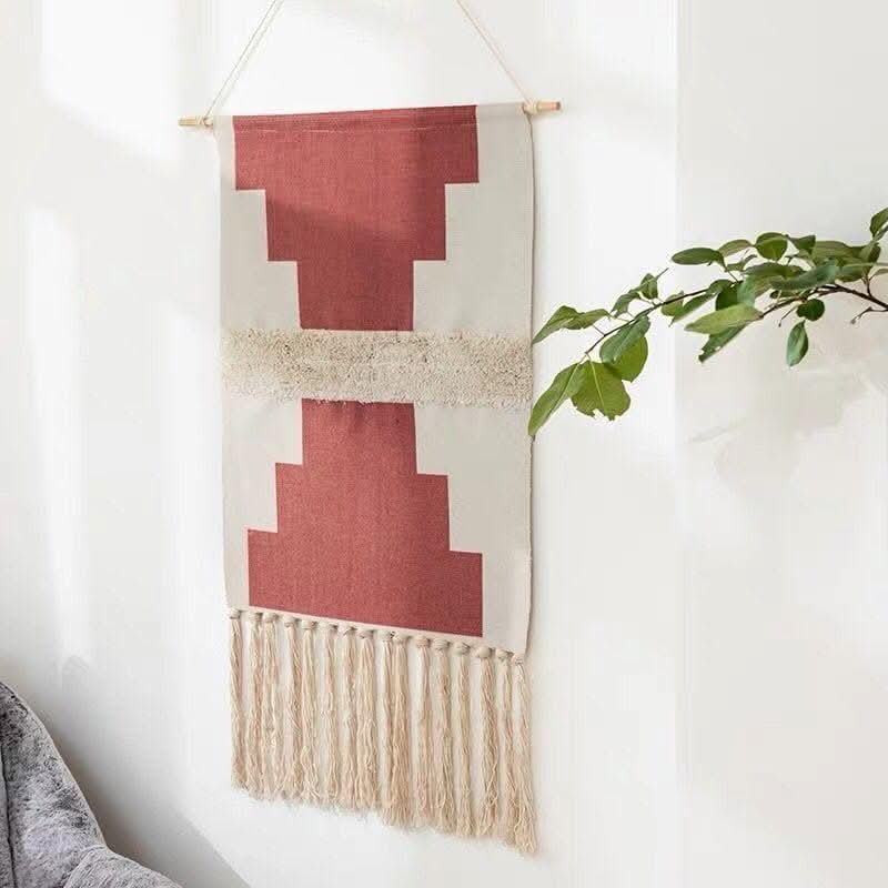 BowLift | Handwoven Cotton Wall Tapestry with Geometric Pattern