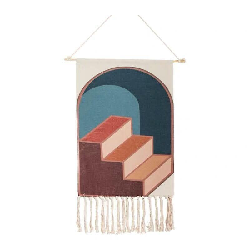 BowLift | Handwoven Cotton Wall Tapestry with Geometric Pattern