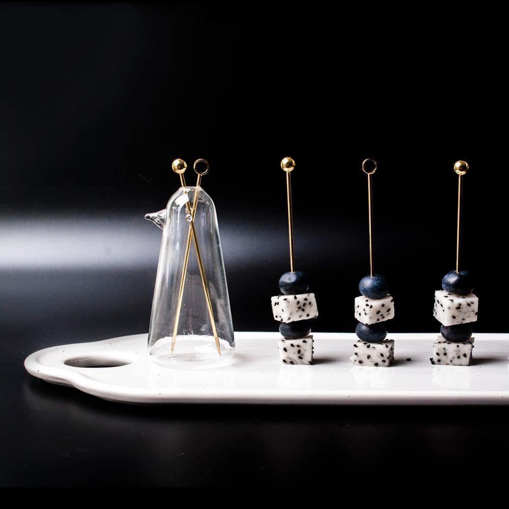 BowLift | Elegant Stainless Steel Fruit Fork Jar