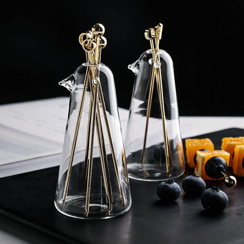 BowLift | Elegant Stainless Steel Fruit Fork Jar