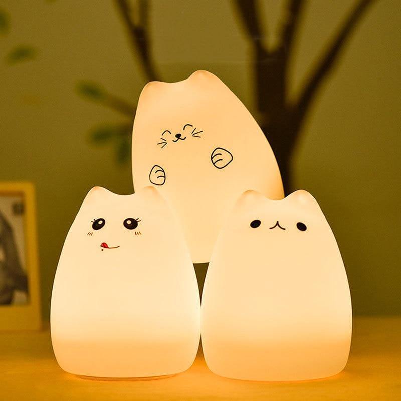 BowLift | Colorful LED Silicone Touch Sensor Cat Night Lamp